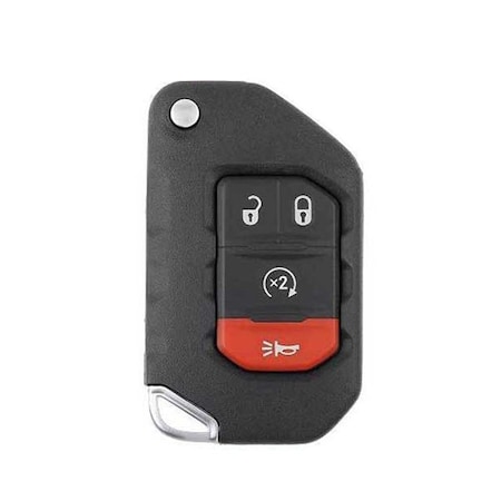 Keyless Factory KeylessFactory: 2018-2020 Jeep Wrangler / 4-Button Flip Key / PN: 68416784AA / OHT1130261 RFK-WRNG-4
